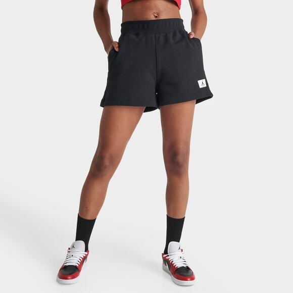 NWT! Women's Jordan Flight Fleece Color-Block Shorts Black XL - Picture 1 of 5